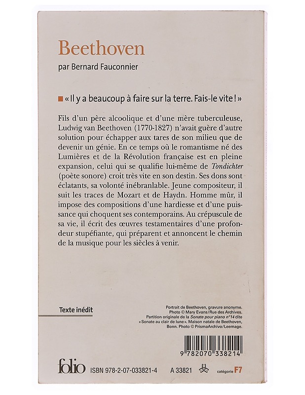 Beethoven- par Bernard Fauconnier - Elämäkerrat ja muistelmat - 10105352664 - 1