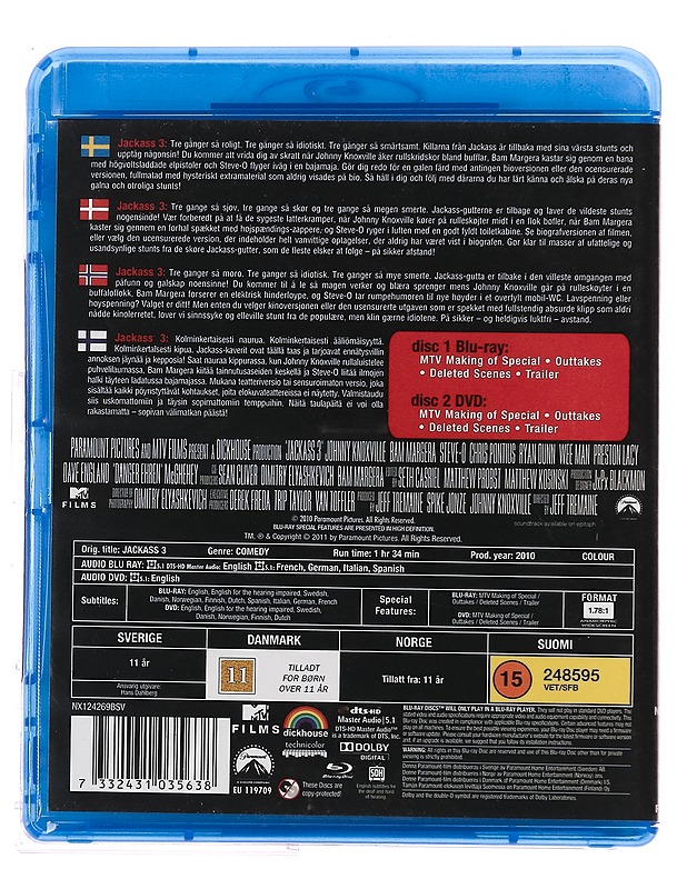 Jackass 3 - Blu-ray + DVD - DVD-elokuvat - 10105352698 - 1