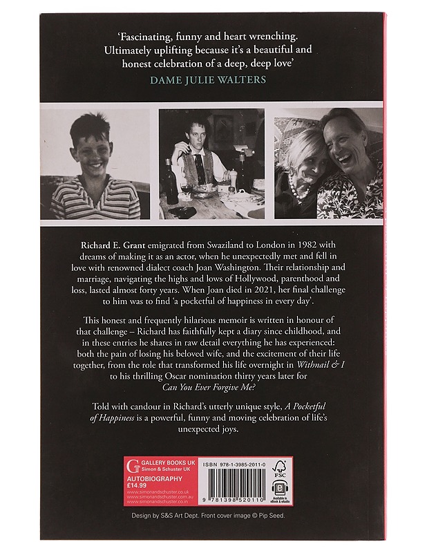 A Pocketful of Happiness - Richard E. Grant - Elämäkerrat ja muistelmat - 10105352882 - 1
