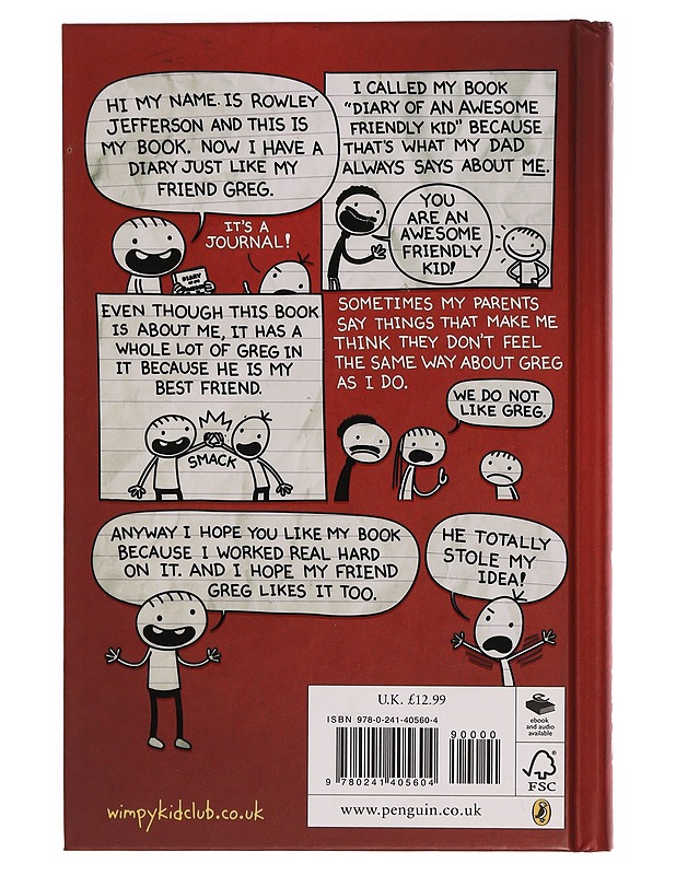 Diary of an awesome friendly kid / Rowley Jefferson's journal - Kinney, Jeff - Nuorten kirjat - 10105352945 - 1