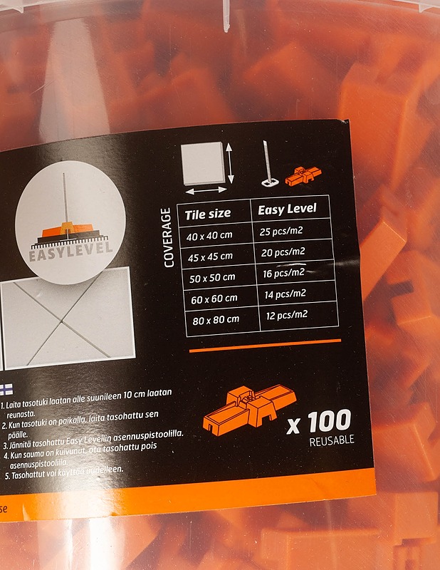 TEBO Tasohattu, 100 kpl - Rakennustarvikkeet - 10105353008 - 2