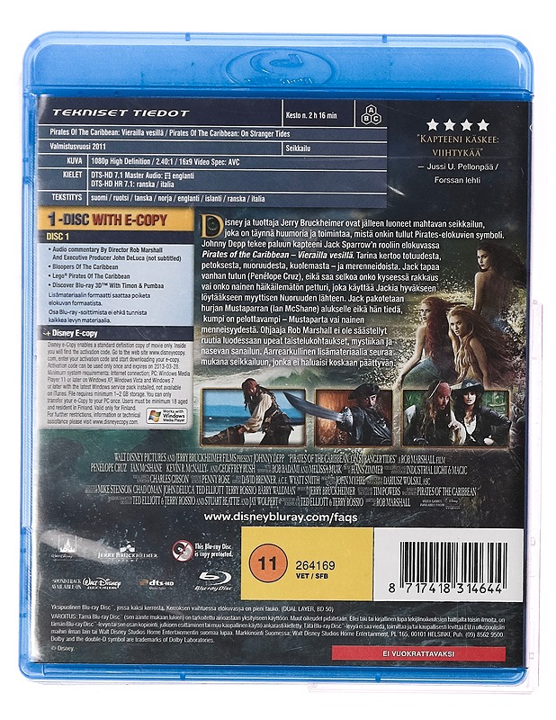 Pirates of the Caribbean: Vierailla vesillä - Blu-ray - Blu-ray-levyt - 10105353064 - 1