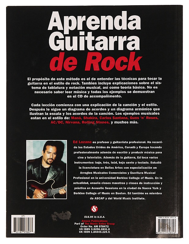 Aprenda Guitarra De Rock - Lozano, Ed - Musiikki- ja elokuvakirjat - 10105353108 - 1