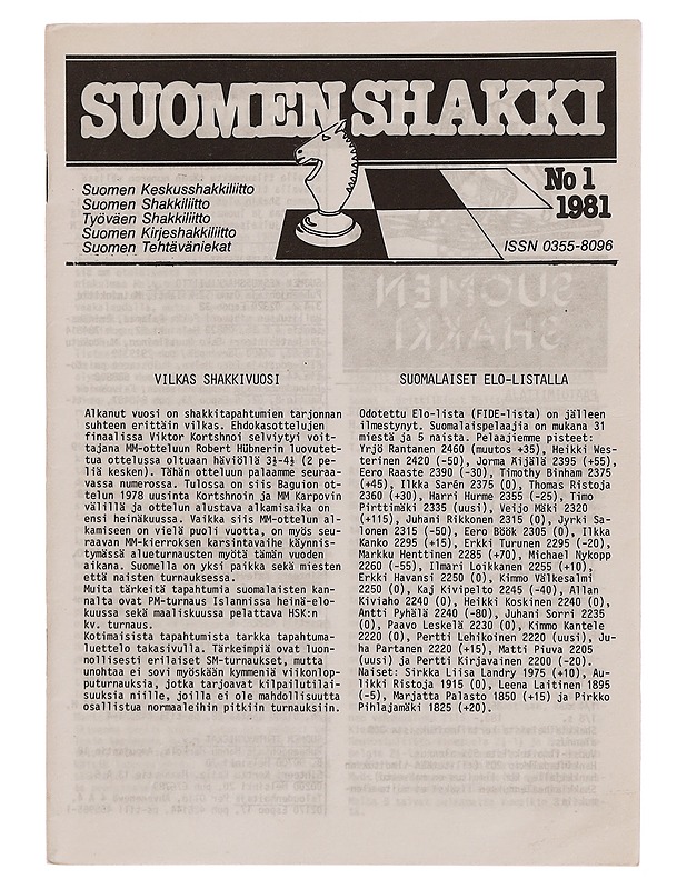 Suomen Shakki 1-12/1981 - Lehdet - 10105354041 - 0