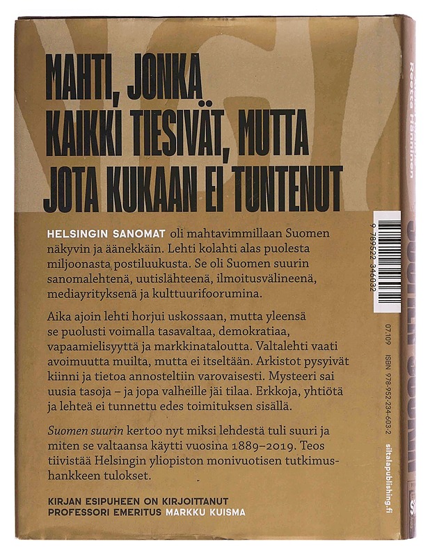 Suomen suurin : Helsingin Sanomat 1889-2019 - Jensen-Eriksen, Niklas - Elämäkerrat ja muistelmat - 10105354109 - 1