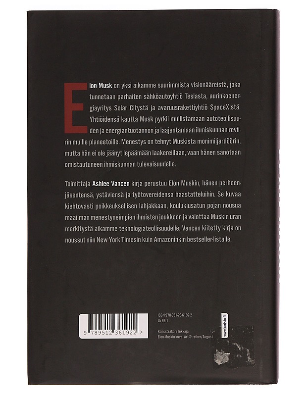 Elon Musk : visionääri Teslan, SpaceX:n ja Solar Cityn takana - Vance, Ashlee - Elämäkerrat ja muistelmat - 10105354243 - 1