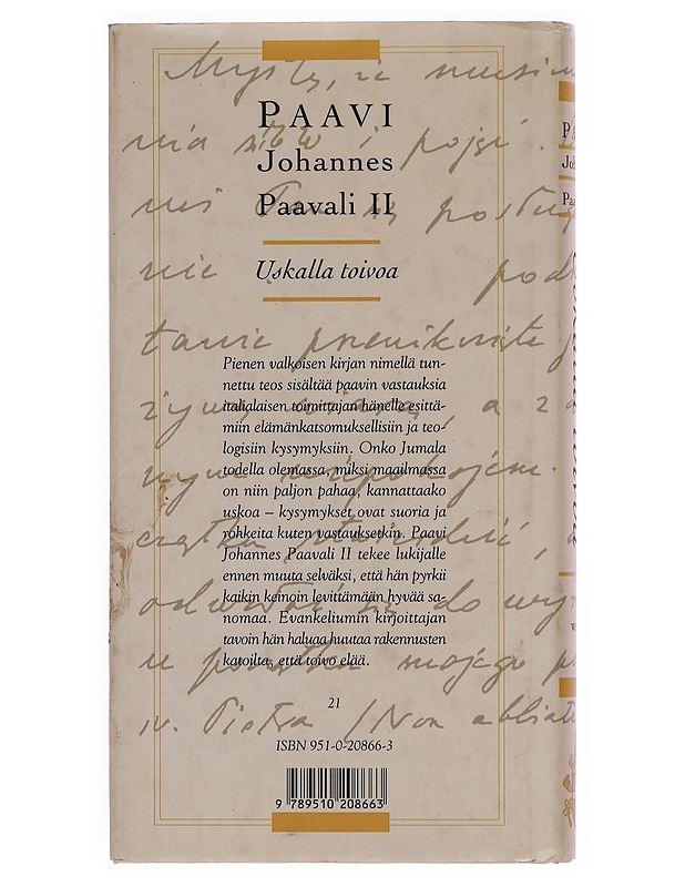 Uskalla toivoa - Johannes Paavali II, paavi - Historiakirjat - 10105354832 - 1