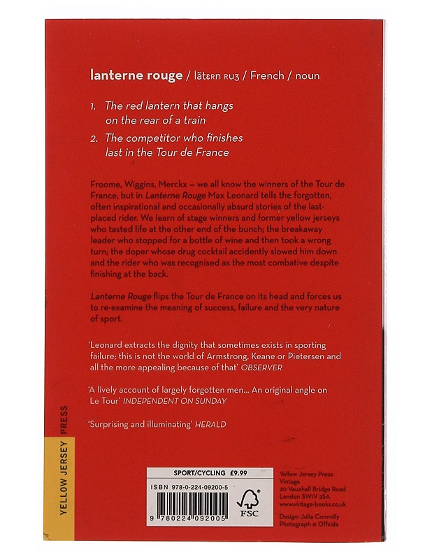 Lanterne Rouge - Max Leonard - Romaanit ja novellit - 10105354862 - 1