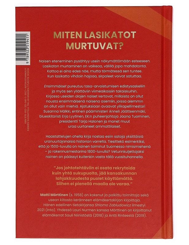Ensimmäiset : uraa uurtaneita naisia Suomesta - Matti Mörttinen - Elämäkerrat ja muistelmat - 10105355091 - 1