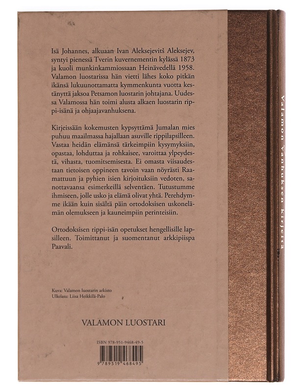 Valamon vanhuksen kirjeitä - Johannes, Valamolainen, pyhä - Romaanit ja novellit - 10105355858 - 1