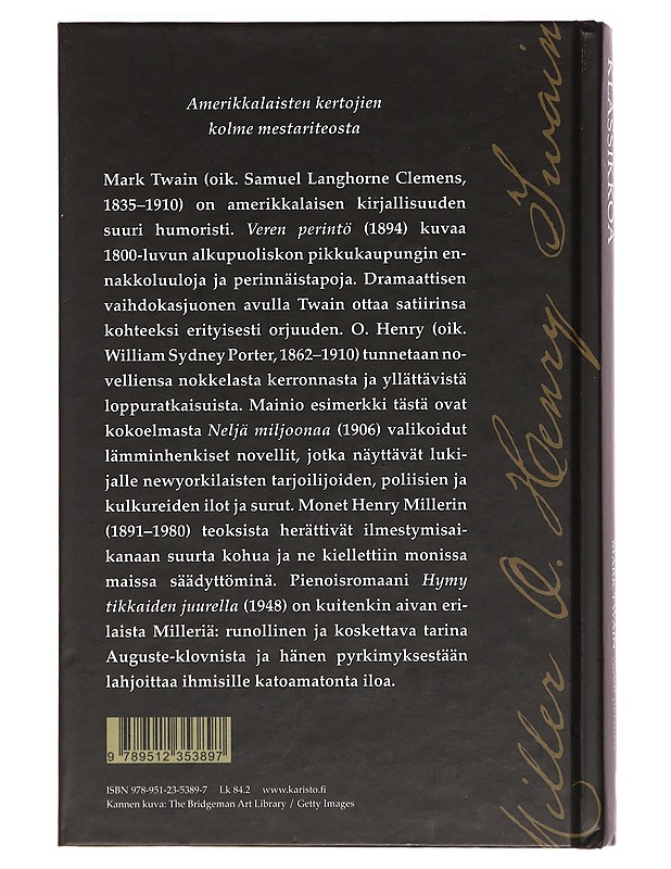 Kolme amerikkalaista klassikkoa - Twain, Mark - Romaanit ja novellit - 10105355918 - 1