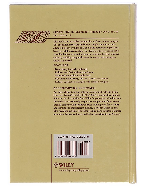 Concepts and applications of finite element analysis - Cook, Robert Davis - Tietokirjat ja oppaat - 10105356041 - 1