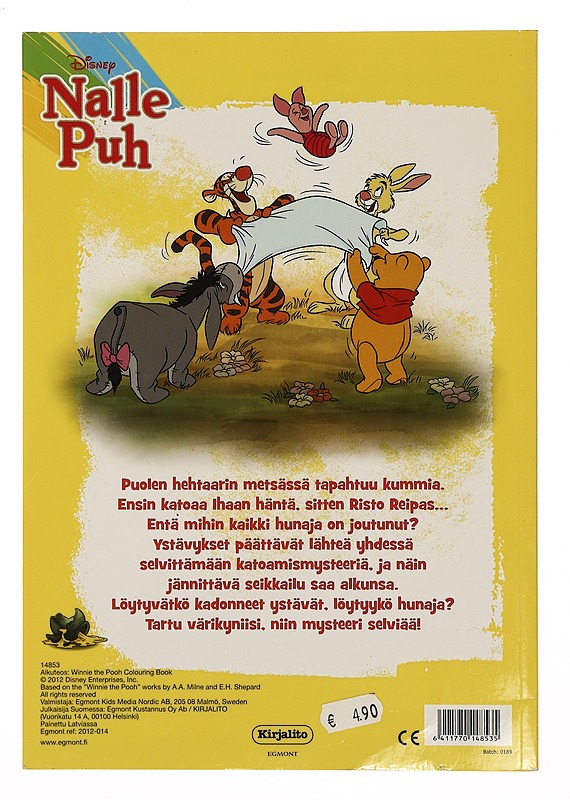 Nalle Puh: Ihanaa hunajaa! -värityskirja - Lastenkirjat - 10105356793 - 1