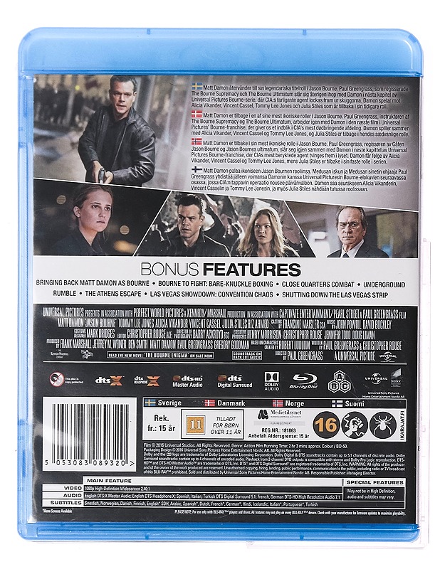 Jason Bourne - Blu-Ray - Blu-ray-levyt - 10105356921 - 1