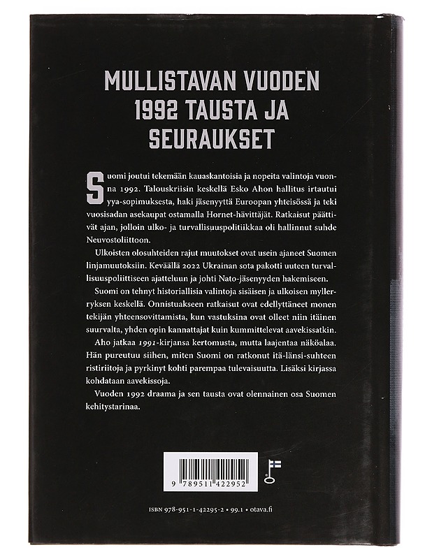 1992 : Suomen valinnat aavekissojen varjossa - Esko Aho - Elämäkerrat ja muistelmat - 10105357390 - 1