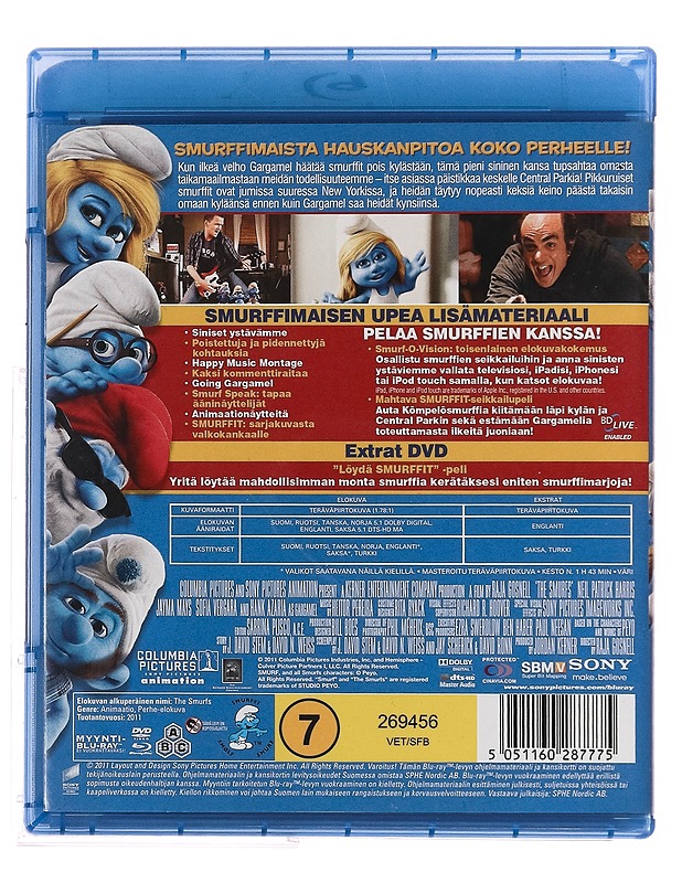 Smurffit - Blu-ray - Blu-ray-levyt - 10105357615 - 1