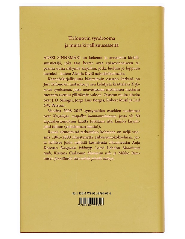 Trifonovin syndrooma ja muita kirjallisuusesseitä - Anssi Sinnemäki - Tietokirjat ja oppaat - 10105358149 - 1
