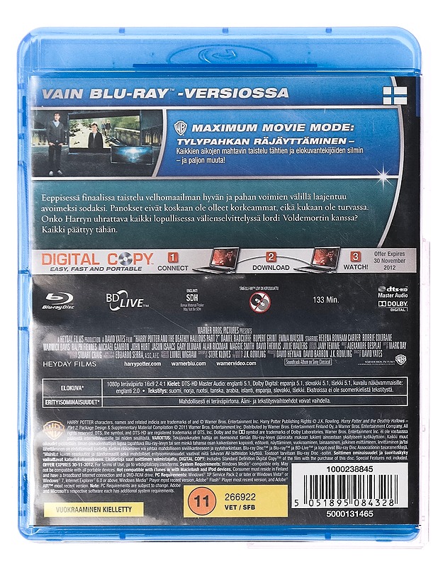 Harry Potter Ja Kuoleman Varjelukset osa 2 - Blu-ray + DVD - DVD-elokuvat - 10105358176 - 1