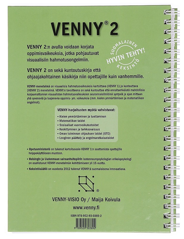Venny. 2 : oppimisvaikeuksien kuntoutus visuaalisten harjoitusten avulla - Maija Koivula - Tietokirjat ja oppaat - 10105358654 - 1