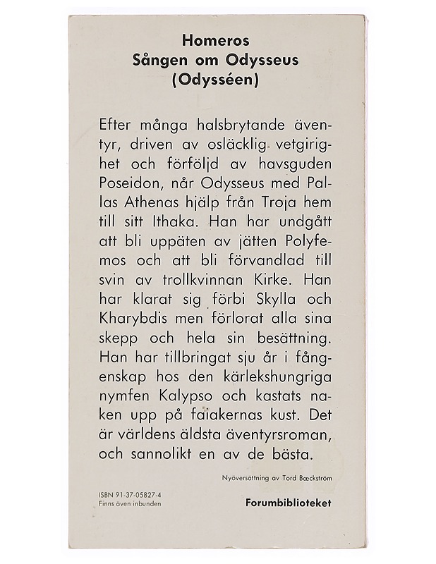 SÅNGEN OM ODYSSEUS - HOMEROS - Tietokirjat ja oppaat - 10105359003 - 1
