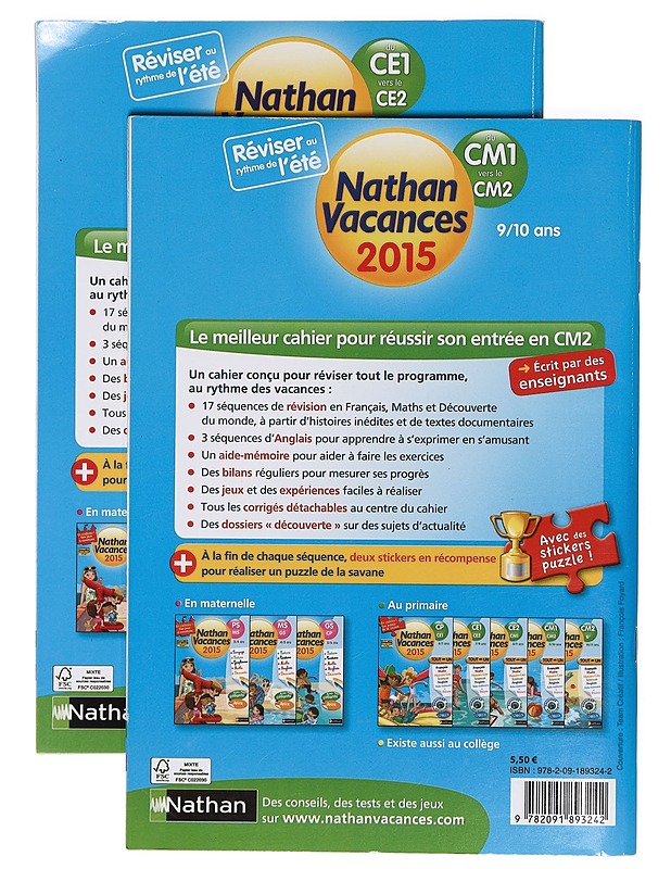 Nathan Vacances 2015, numerot 7/8 ja 9/10  - Lastenkirjat - 10105361259 - 1