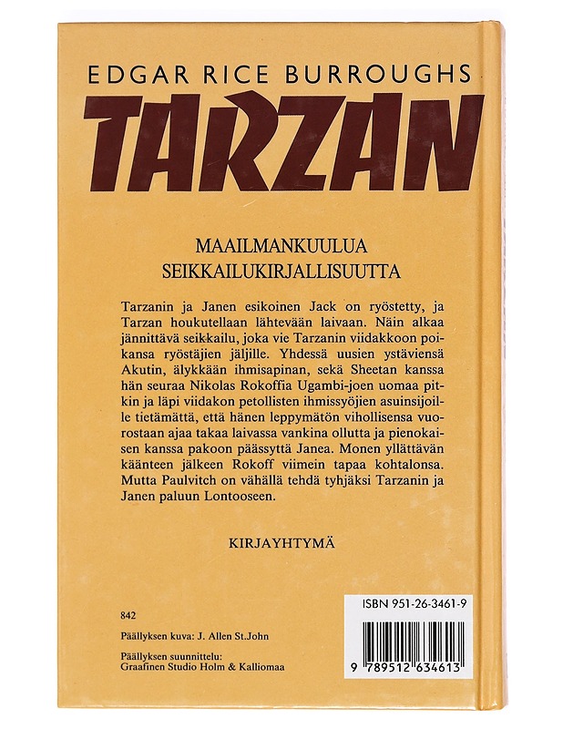Tarzanin pedot - Burroughs, Edgar Rice - Nuorten kirjat - 10105361636 - 1