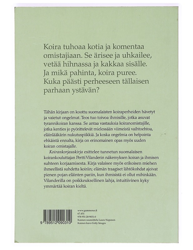 Koirankorjauskirja : Pertti Vilanderin ohjeet ongelmakoiran koulutukseen - Vilander, Pertti - Tietokirjat ja oppaat - 10105361652 - 1