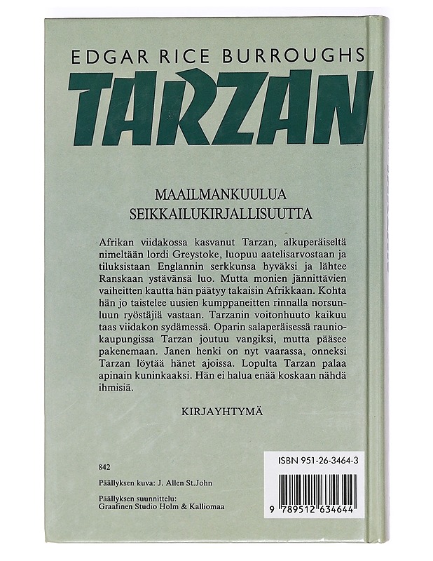 Tarzanin paluu - Burroughs, Edgar Rice - Nuorten kirjat - 10105361793 - 1