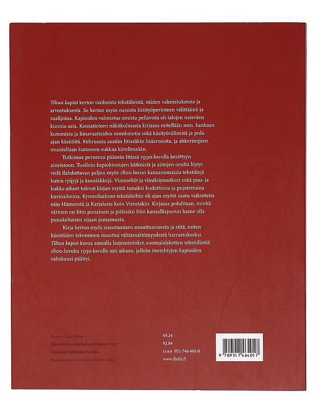 Tiltun kapiot : iittiläinen käsityöperinne - Spoof, Sanna Kaisa - Tietokirjat ja oppaat - 10105362427 - 1