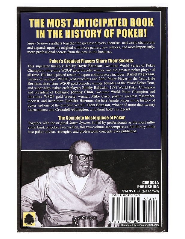 Doyle Brunson's super system : a course in power poker. 2 - Brunson, Doyle - Tietokirjat ja oppaat - 10105362749 - 1