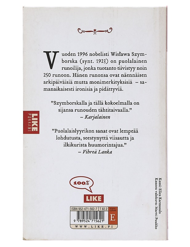 Sata Szymborskaa - Szymborska, Wislawa - Runot ja näytelmät - 10105362920 - 1