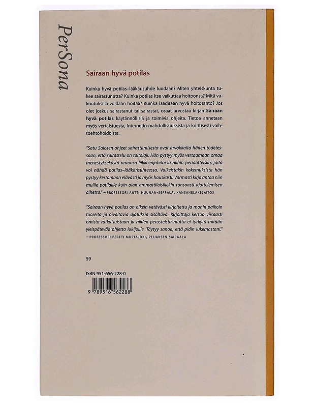 Sairaan hyvä potilas - Satu Salonen - Tietokirjat ja oppaat - 10105363146 - 1