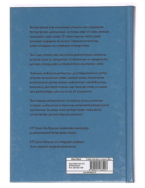 Uudistuva perheyritys : perhe, omistajuus ja liiketoiminta - Elo-Pärssinen, Krista - Tietokirjat ja oppaat - 10105363160 - 1