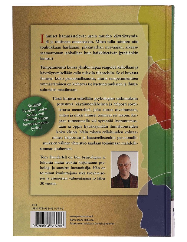 Tunnista temperamentit : väriä elämään ja itsetuntemukseen - Tony Dunderfelt - Tietokirjat ja oppaat - 10105363384 - 1