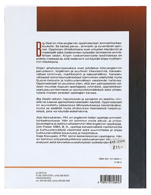 Big deal : the language of international business - Arja Hannukainen - Tietokirjat ja oppaat - 10105363397 - 1