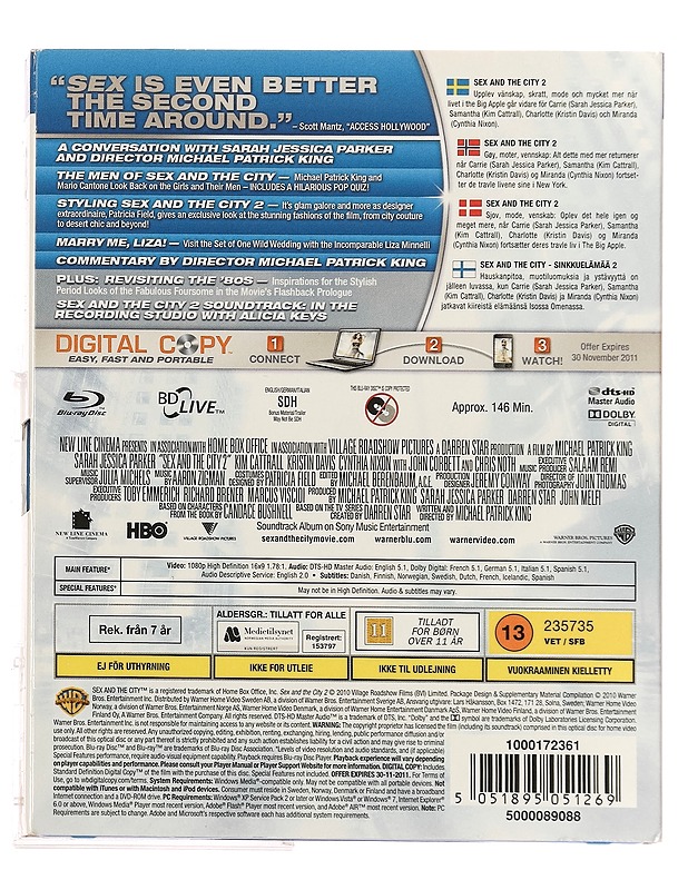 Sex and the city 2 - Blu-ray - Blu-ray-levyt - 10105363404 - 1
