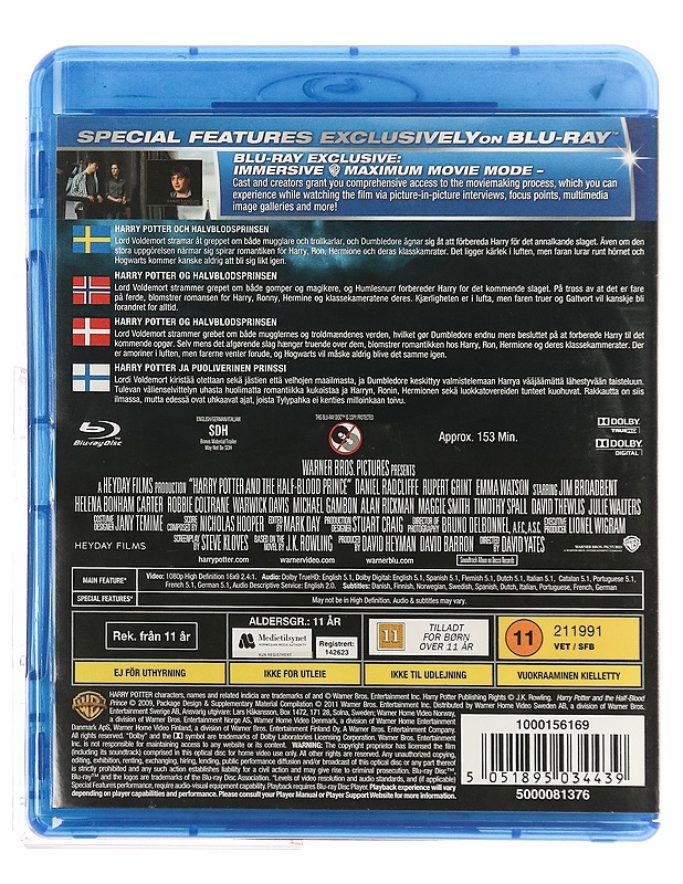 Harry Potter and the half-blood prince - Blu-ray - Blu-ray-levyt - 10105363609 - 1