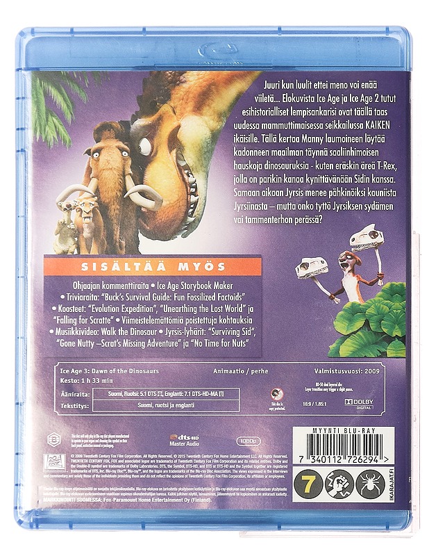 Ice age 3 dinosaurusten aika - Blu-ray - Blu-ray-levyt - 10105364095 - 1