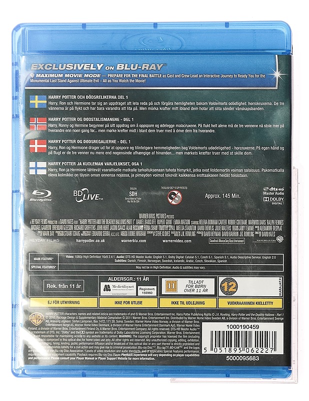 Harry Potter and the deathly hallows,  part 1 - Blu-ray  - Blu-ray-levyt - 10105364554 - 1