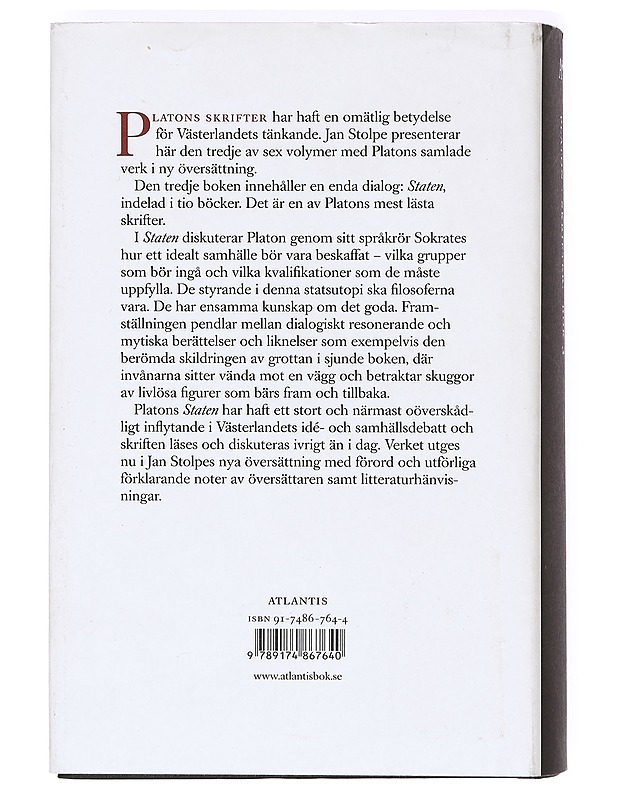 Skrifter. Bok 3, Staten - Platon - Romaanit ja novellit - 10105365181 - 1