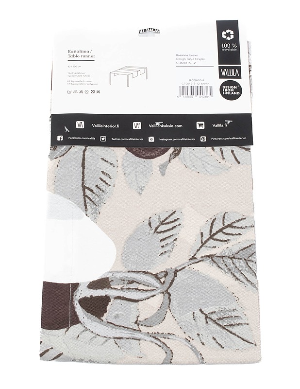 VALLILA Rosanna (brown) kaitaliina, 40 x 150 cm - Pöytäliinat - 10105365662 - 1