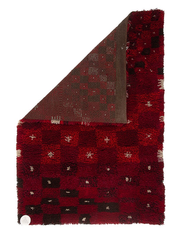 Upea punainen ryijy, 116x170 cm - Designsuosikit - 10105366972 - 1