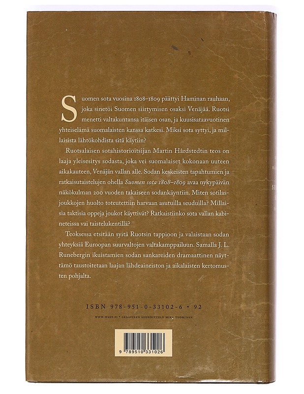 Suomen sota 1808-1809 - Hårdstedt, Martin - Historiakirjat - 10105367226 - 1
