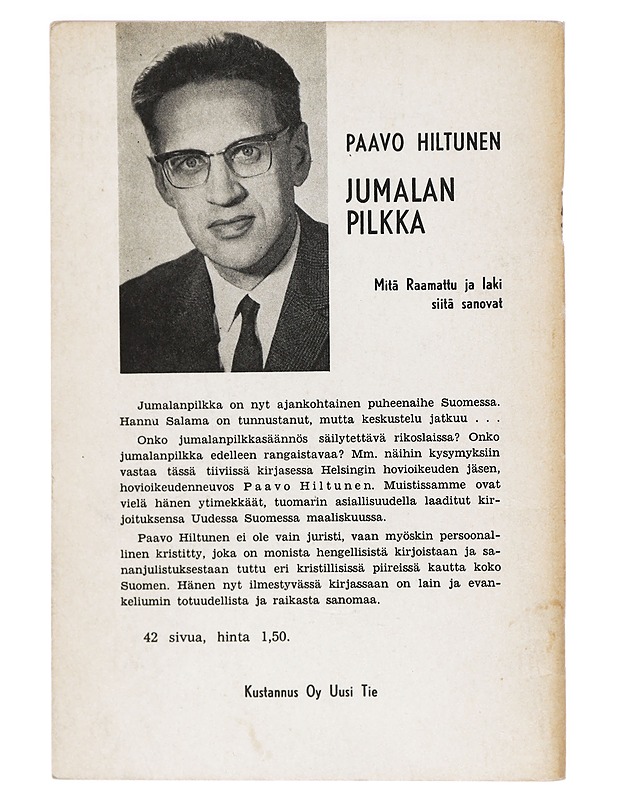Jumalanpilkka - Paavo Hiltunen - Tietokirjat ja oppaat - 10105367691 - 1