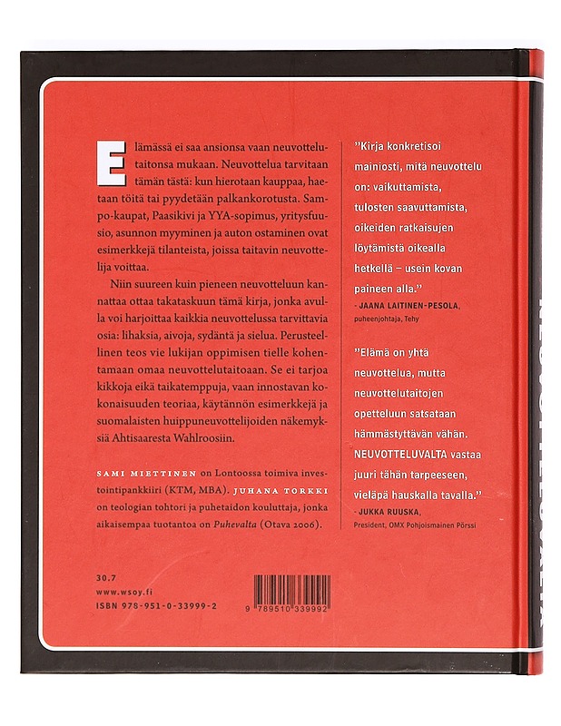 Neuvotteluvalta : miten tulen huippuneuvottelijaksi? - Miettinen, Sami - Tietokirjat ja oppaat - 10105368577 - 1