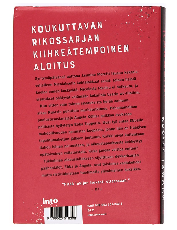 Toinen meistä kuolee tänään - Anna Karolina - Jännitys ja dekkarit - 10105369341 - 1