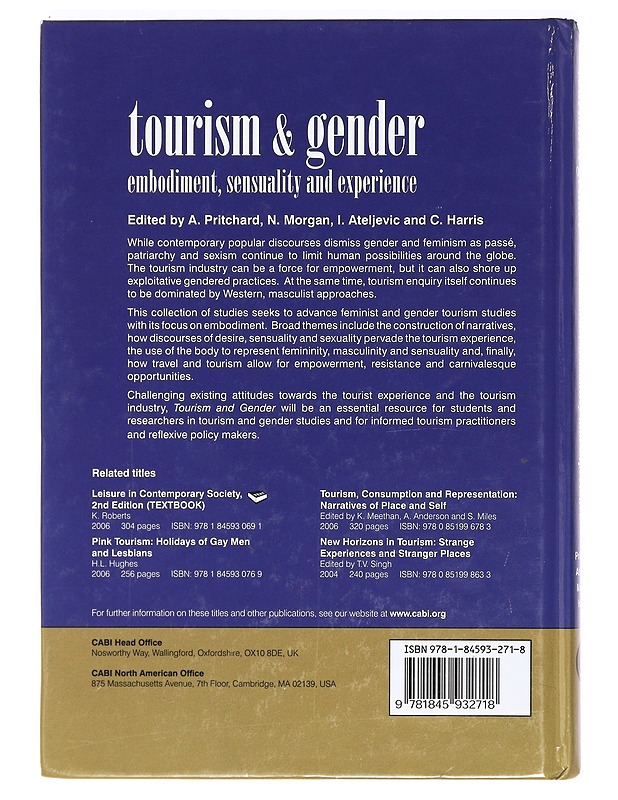 Tourism & gender - Pritchard - Tietokirjat ja oppaat - 10105369397 - 1