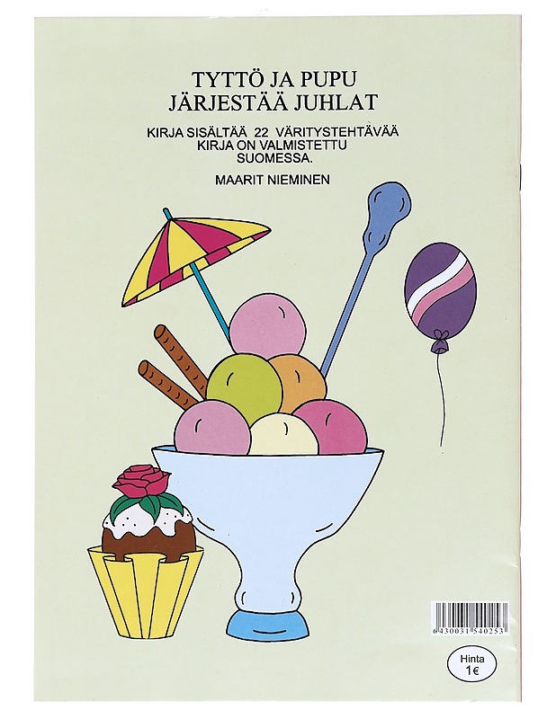 Tyttö ja pupu järjestää juhlat, värityskirja - Maarit Nieminen - Lastenkirjat - 10105369389 - 1