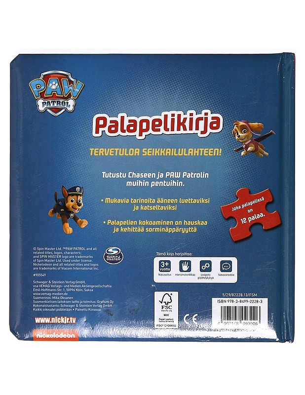 Paw Patrol : palapelikirja - Lastenkirjat - 10105369760 - 1