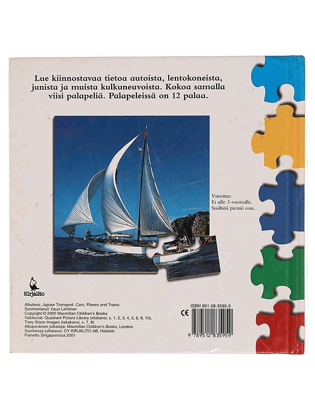 Kulkuneuvoja, palapelikirja - Lehtinen, Lauri - Lastenkirjat - 10105370145 - 1
